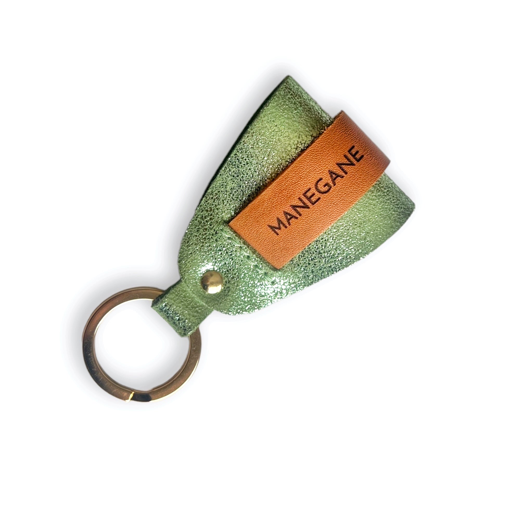 Porte-clés cuir Marron Champagne – Manegane