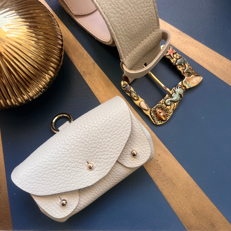 porte-monnaie en cuir blanc pour femme