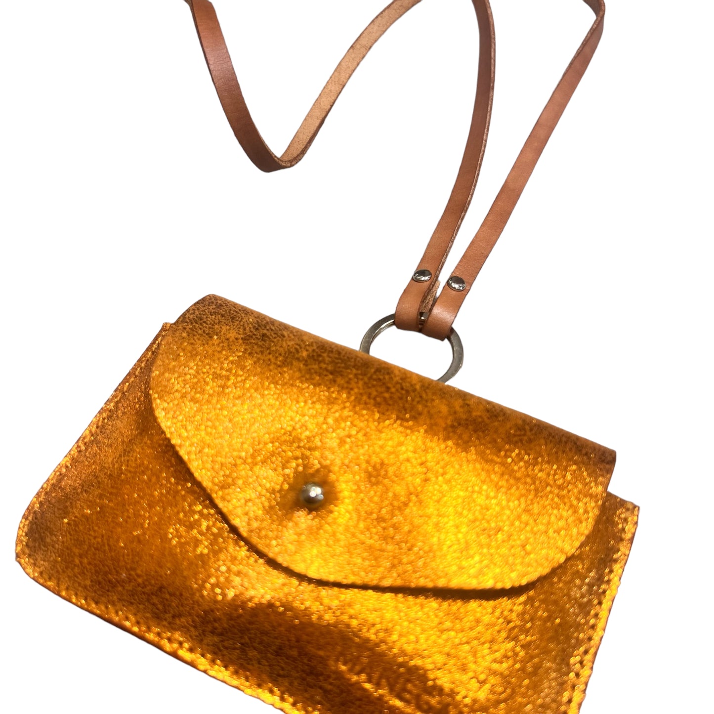 Étui en cuir Orange métallisé