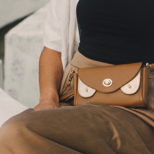 Bolso Bisou Mini Moka Dorado claro
