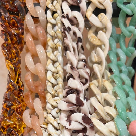 Cadenas retro de malla de resina de 18 a 49 cm.