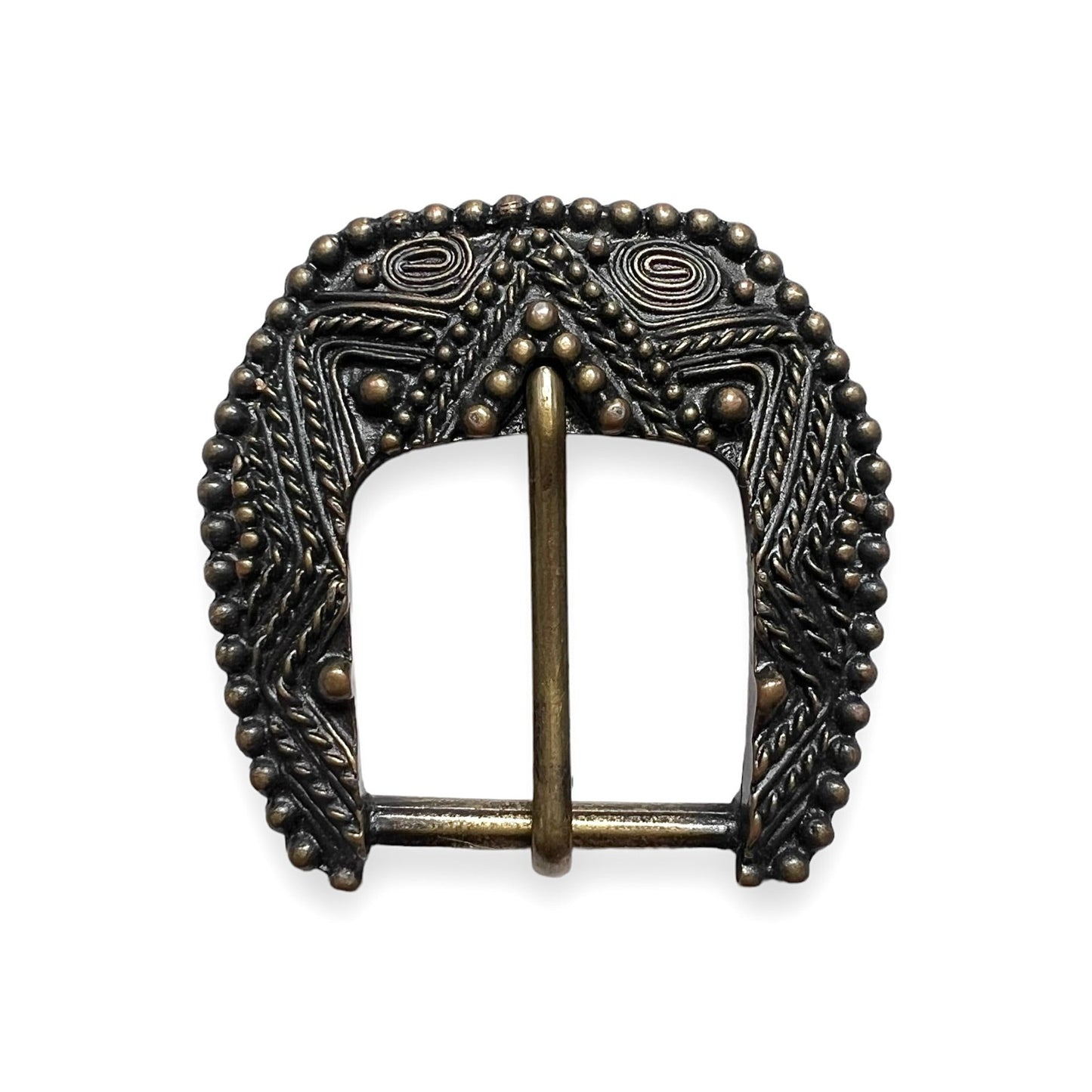 Ceinture cuir 25 mm avec sa Boucle Vintage Laiton vieilli