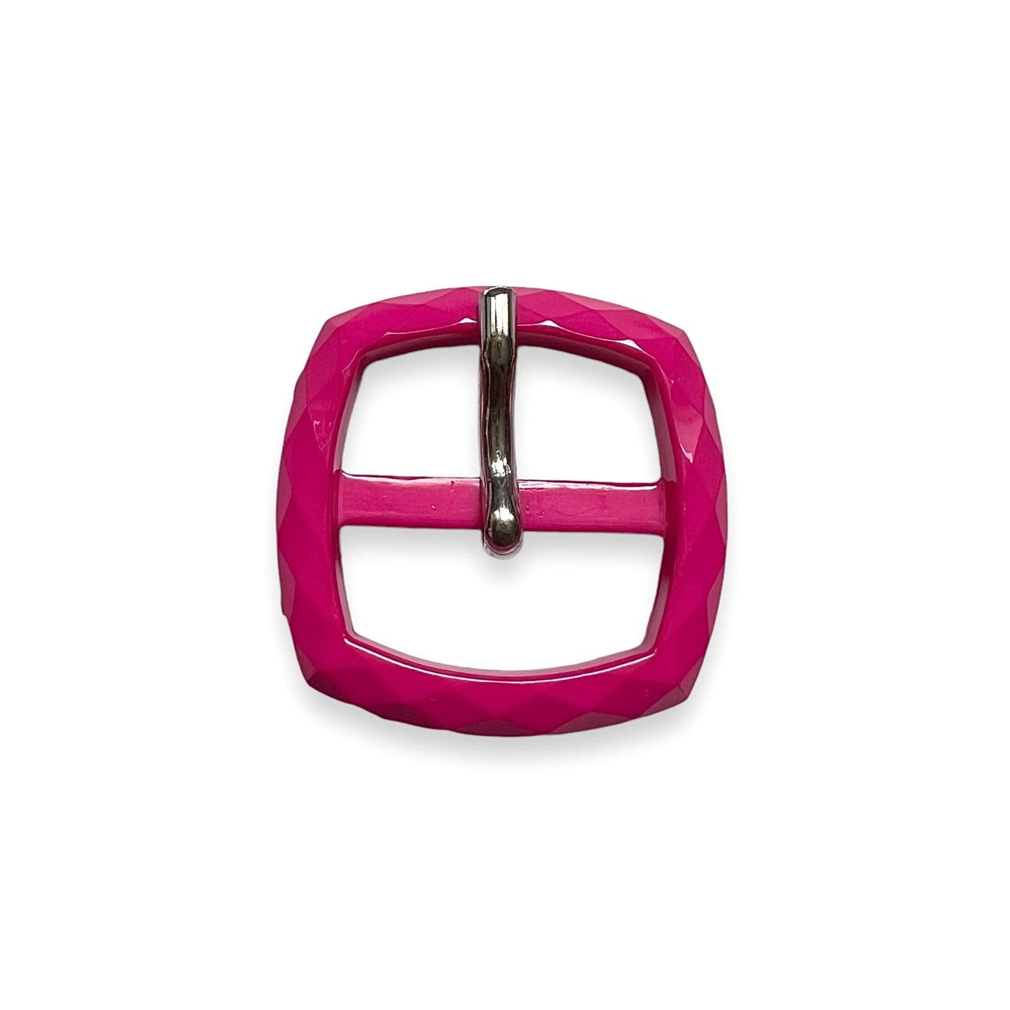 Ceinture cuir 25 mm avec sa Boucle Vintage Rose Néon Facettes