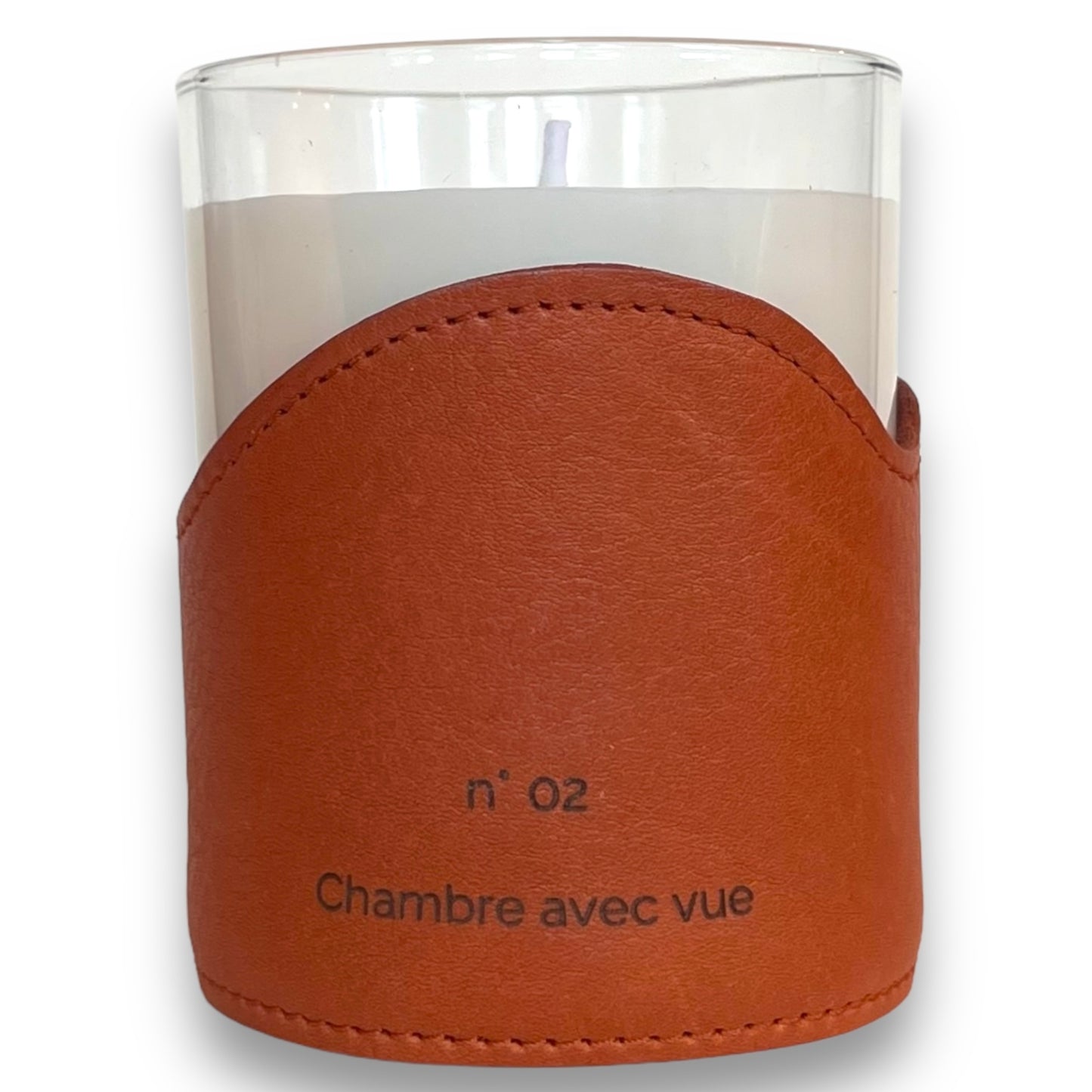BOUGIE DANS SON ÉTUI DE CUIR Rechargeable - N°02 CHAMBRE AVEC VUE