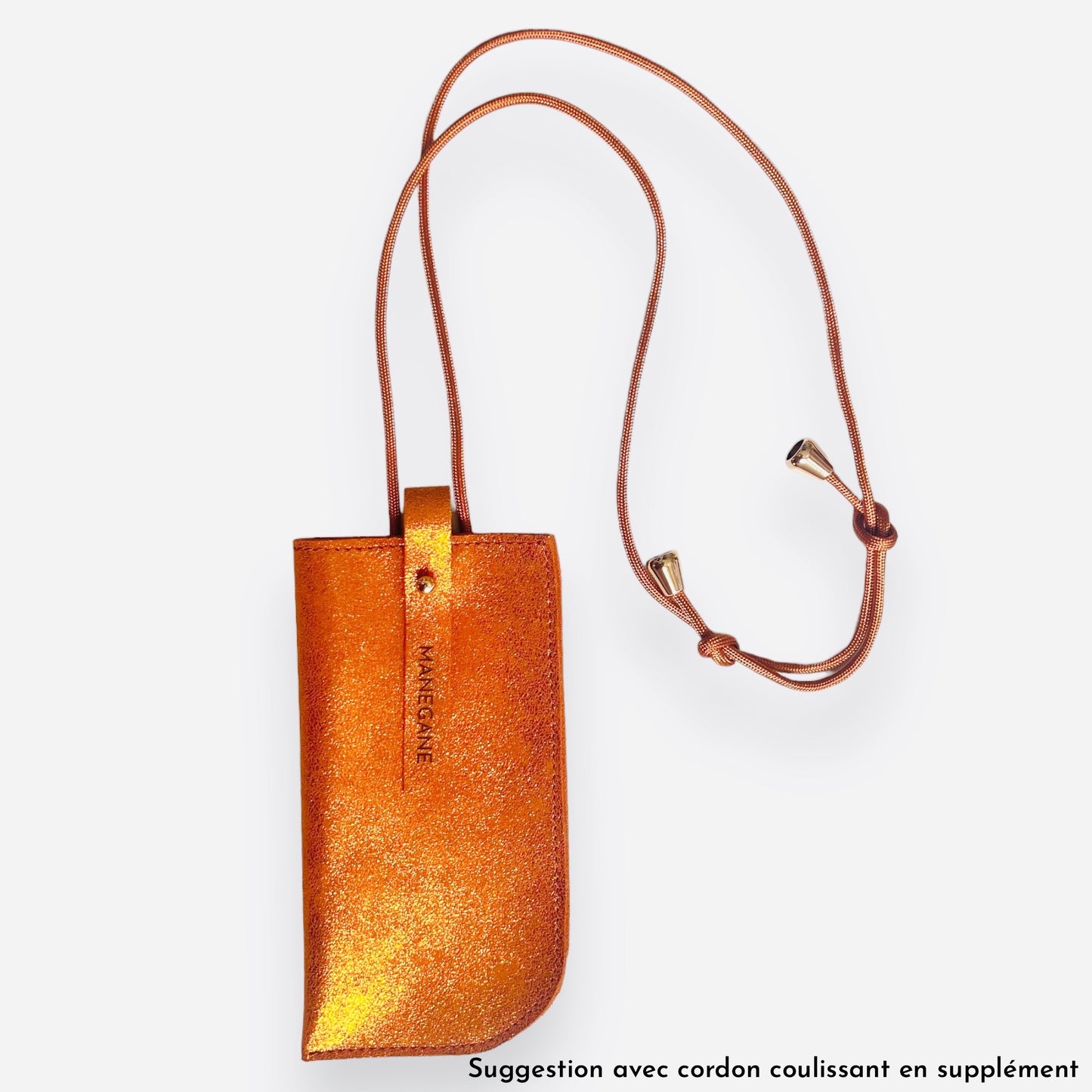 Etui à lunettes Orange métallisé