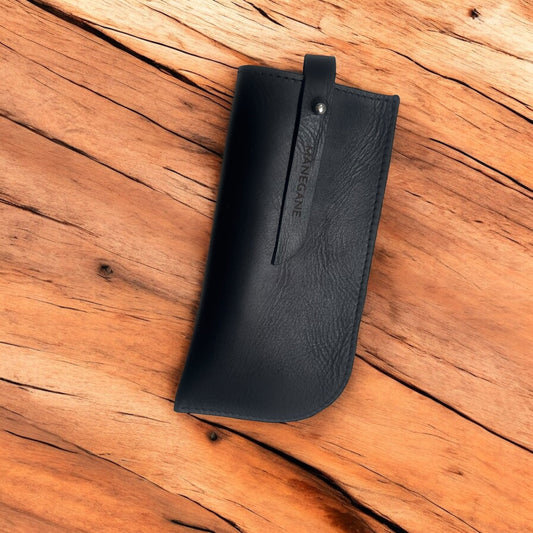 etui lunettes cuir noir hommes