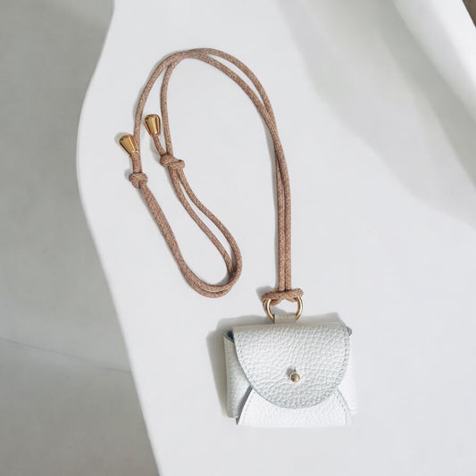Leather Case for Airpods Pure White