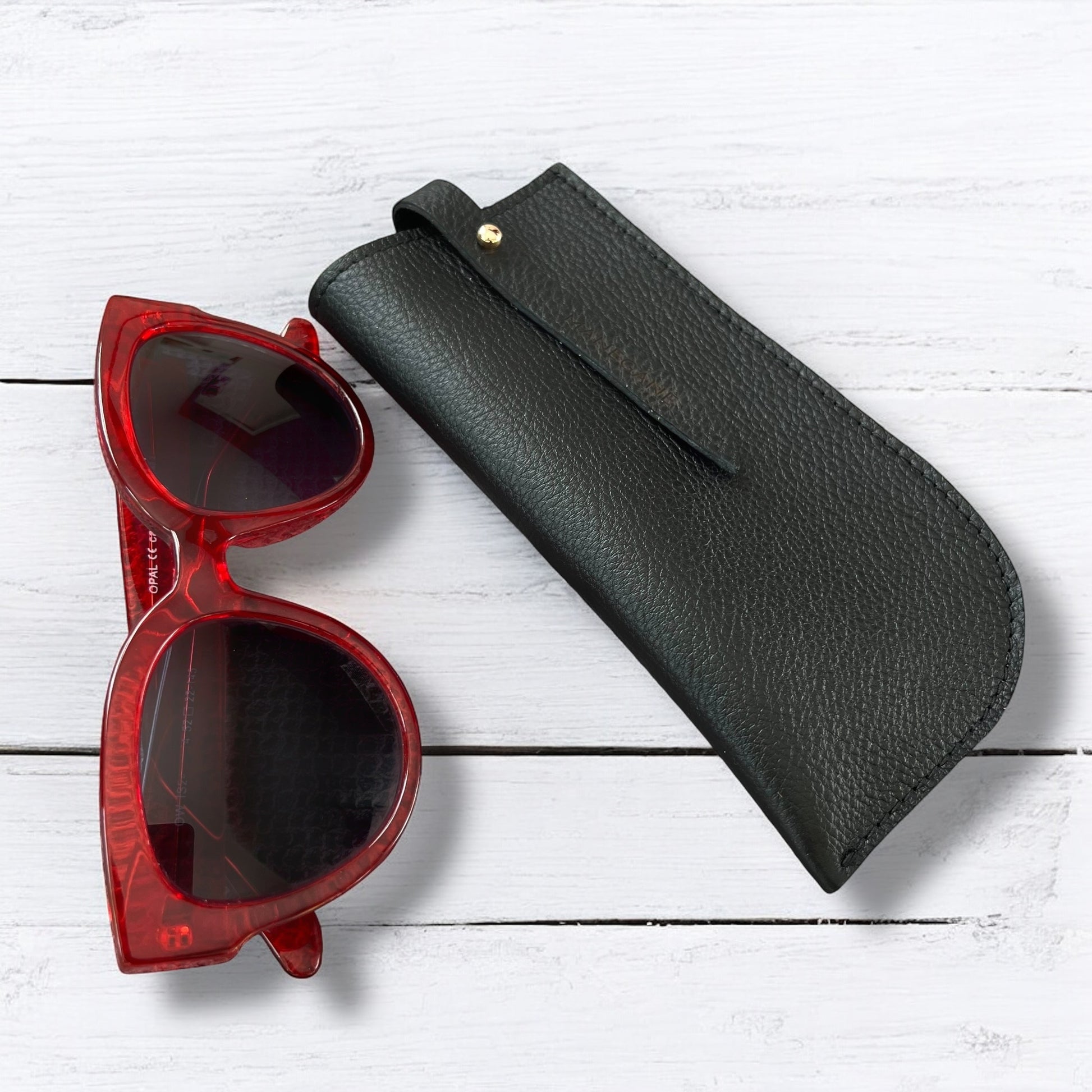 étui à lunettes de soleil en cuir fait main