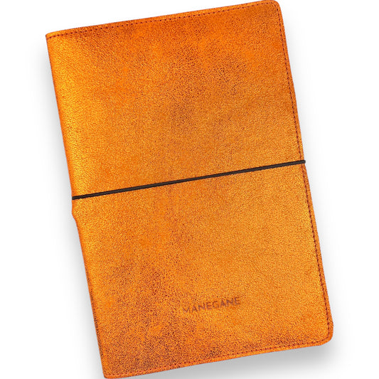 Grand carnet Notebook A5 Orange métallisé