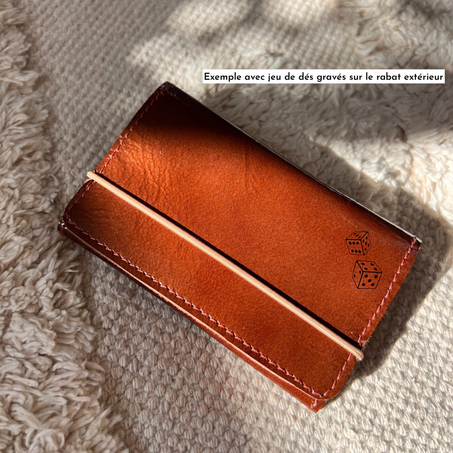 Porte-carte/monnaie/billets format Pocket 3 en 1 Cuivre métallisé/ chocolat