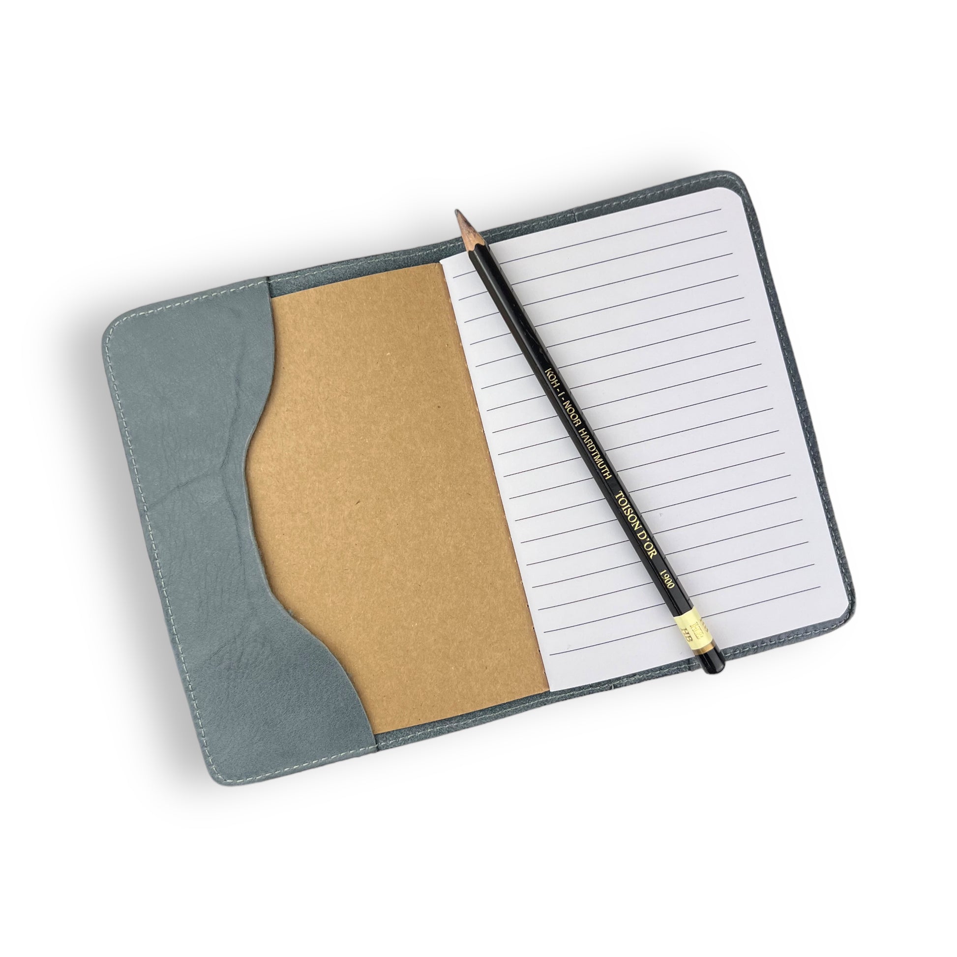carnet en cuir bleu pour homme
