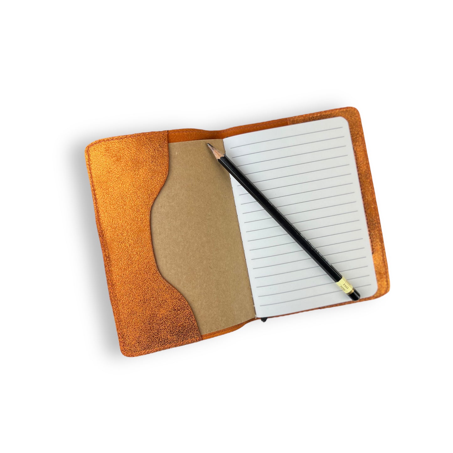 Petit carnet Notebook A6 Orange métallisé