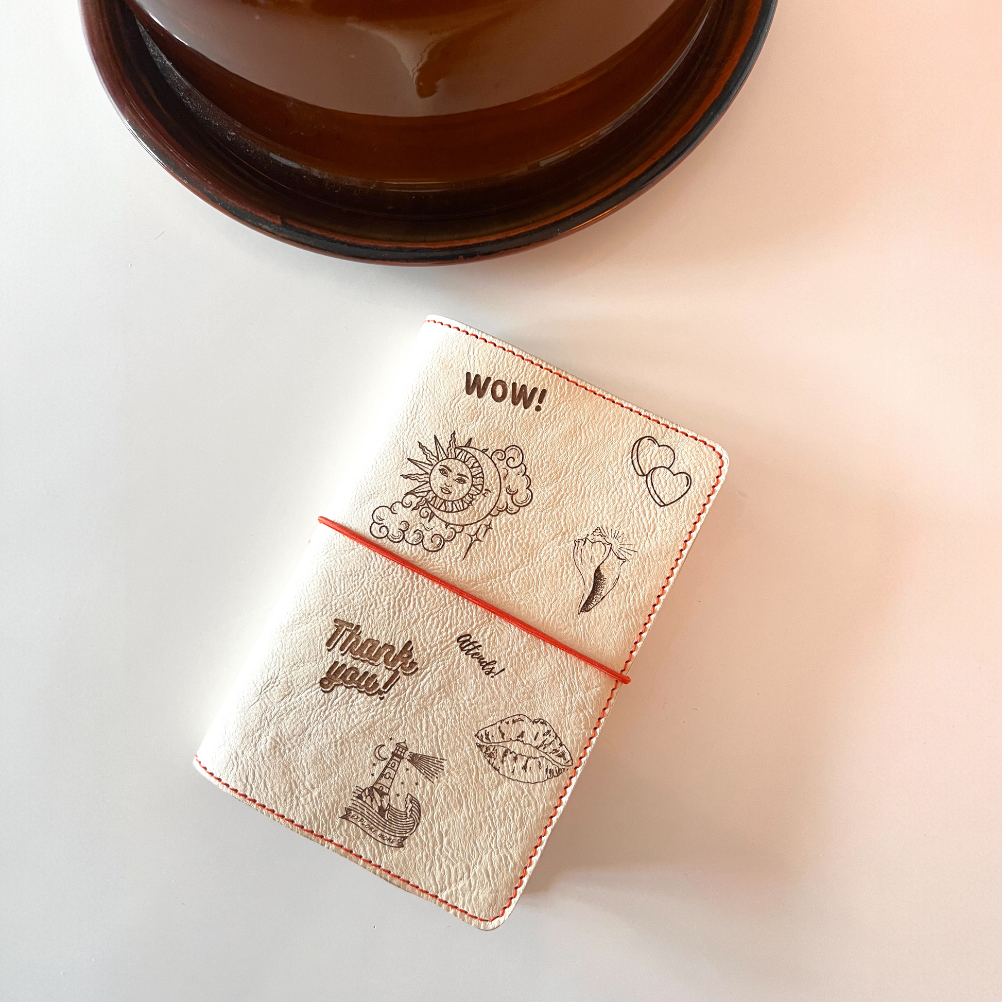 carnet en cuir message personnalise