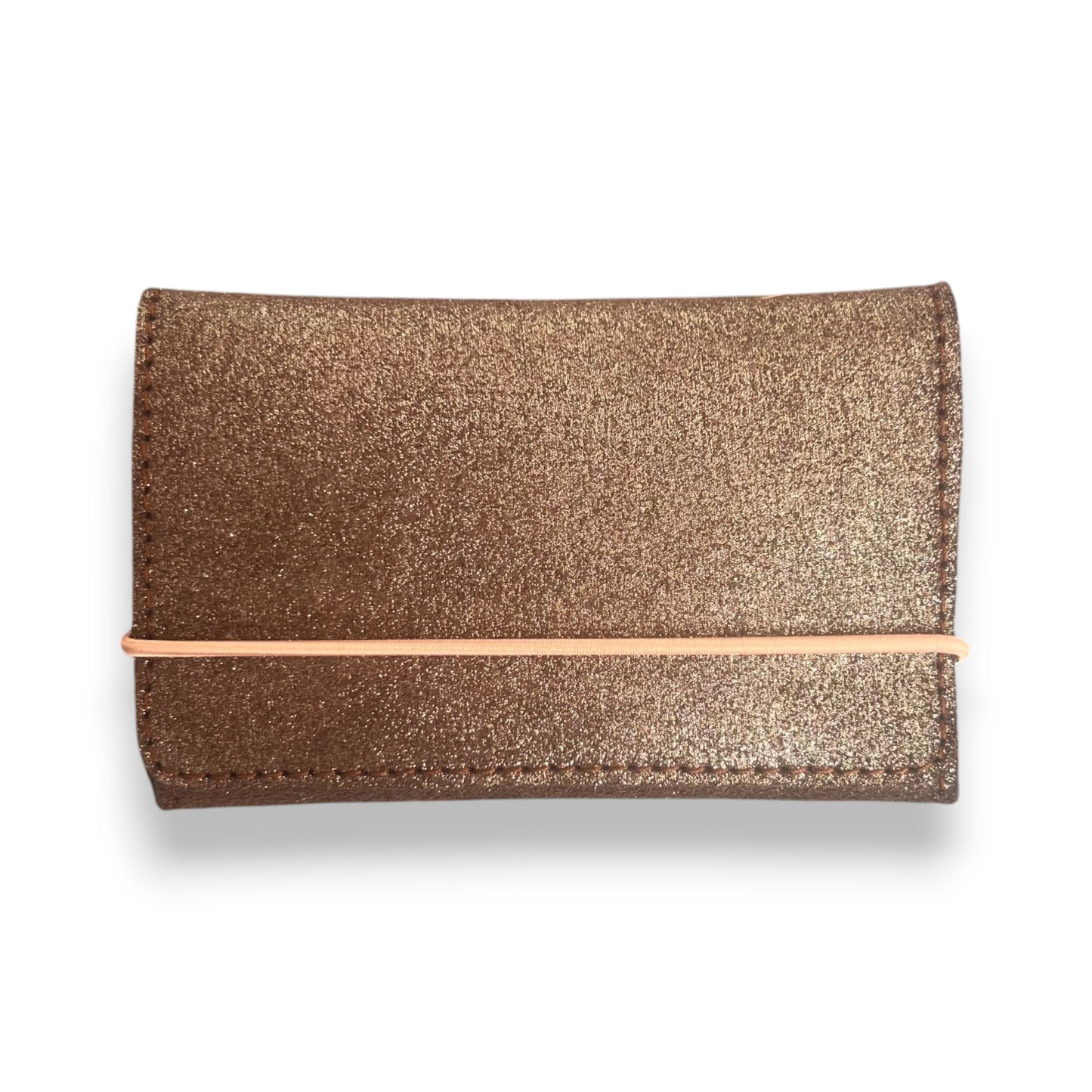 petit porte-carte et monnaie en cuir beige et taupe pour femme