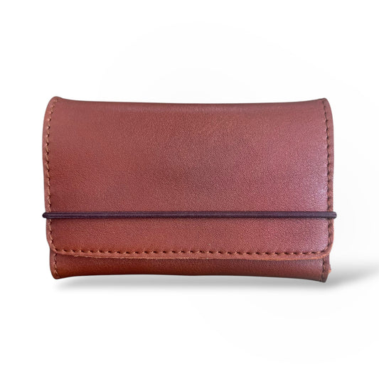porte-carte pour femme en cuir marron