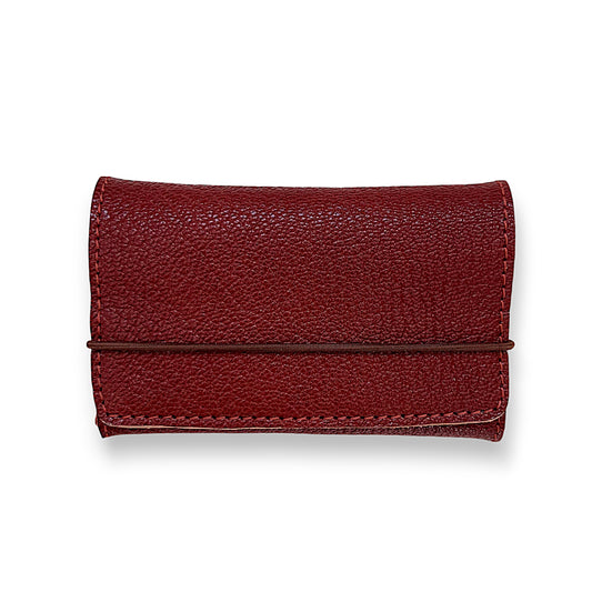 Porte-carte/monnaie/billets format Pocket Acajou grainé / chocolat
