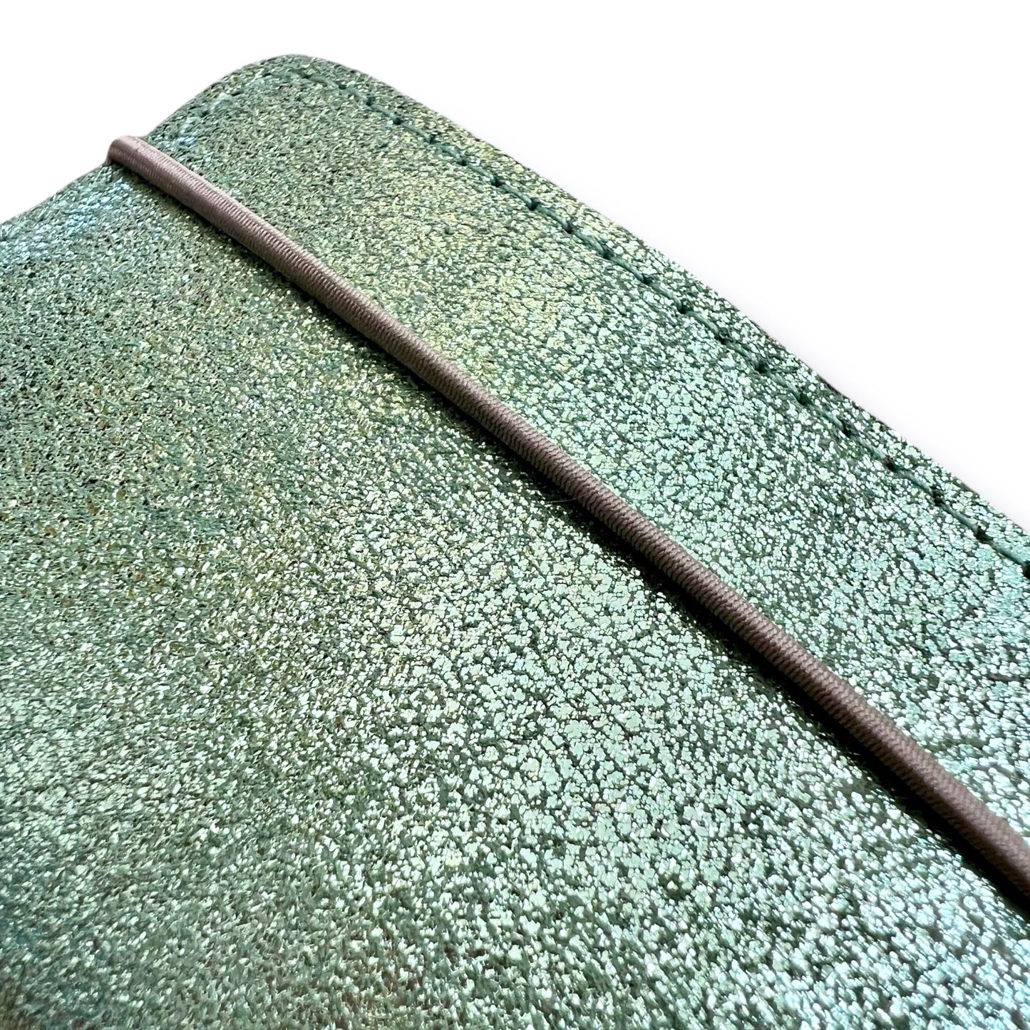Porte-carte/monnaie/billets format Pocket 3 en 1 Vert d'Eau métallisé/ Tann