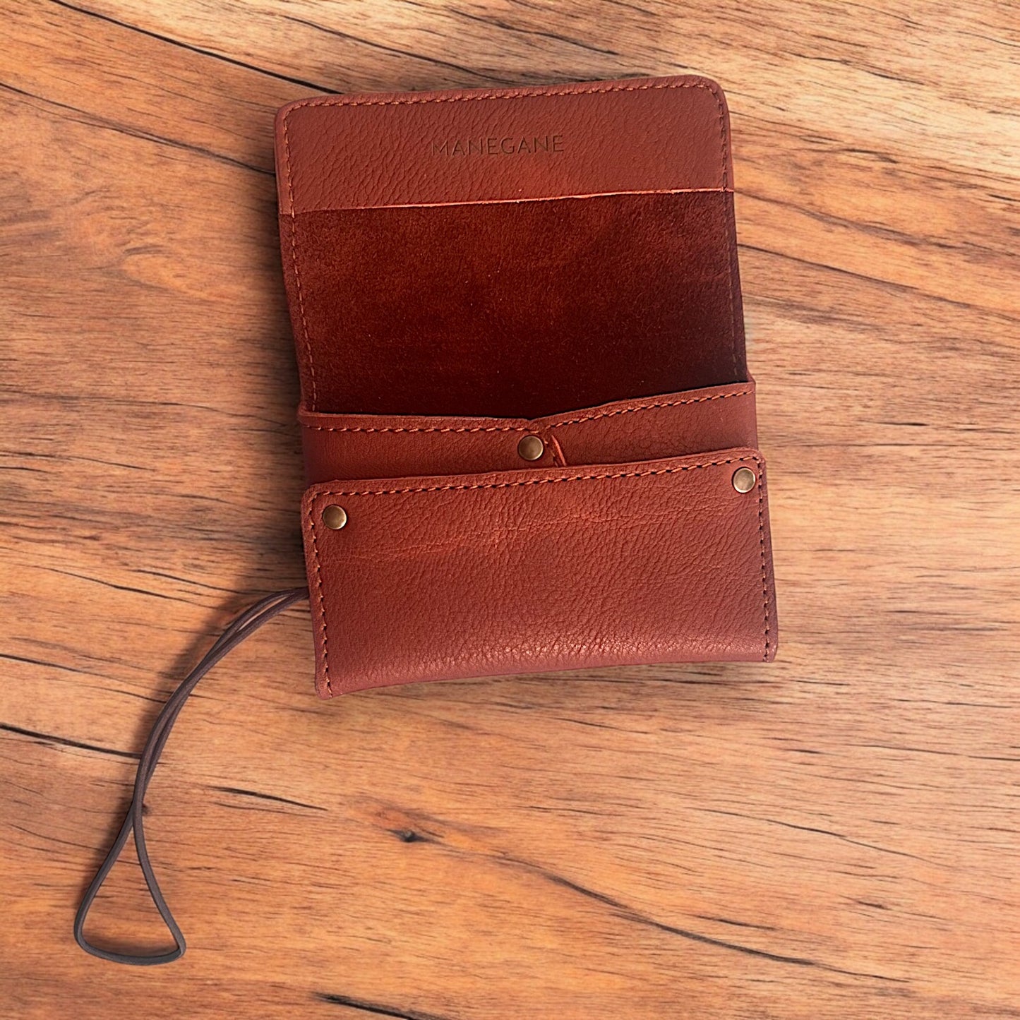 Porte-carte/monnaie/billets format Pocket Acajou/ chocolat