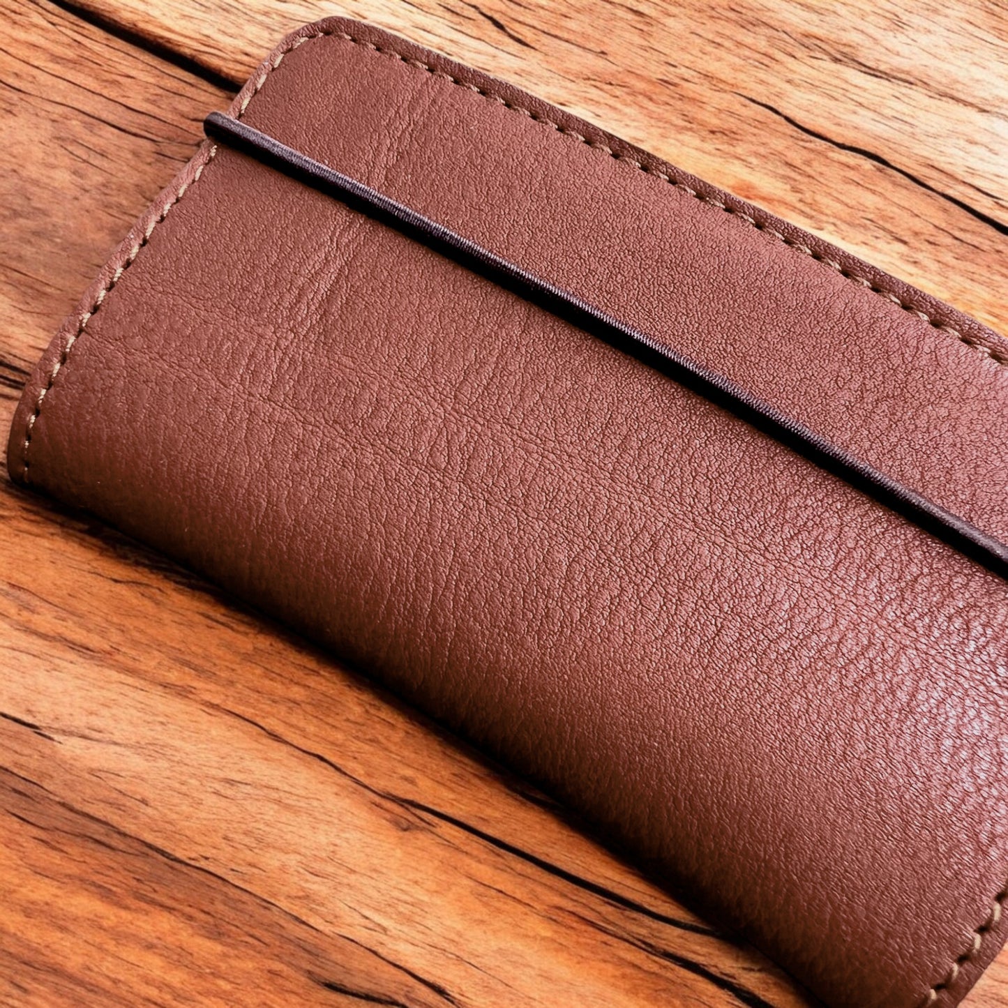 Porte-carte/monnaie/billets format Pocket Acajou/ chocolat