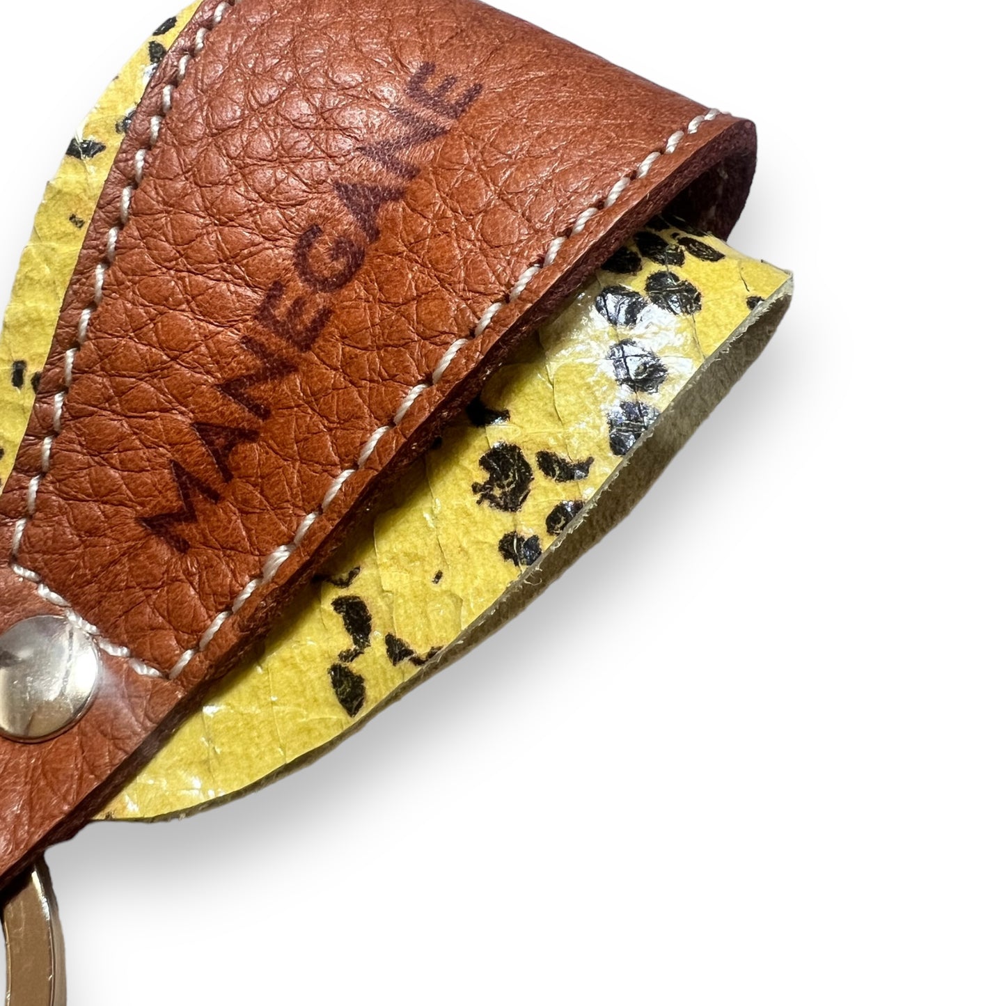 Porte-clés cuir Yellow Snake