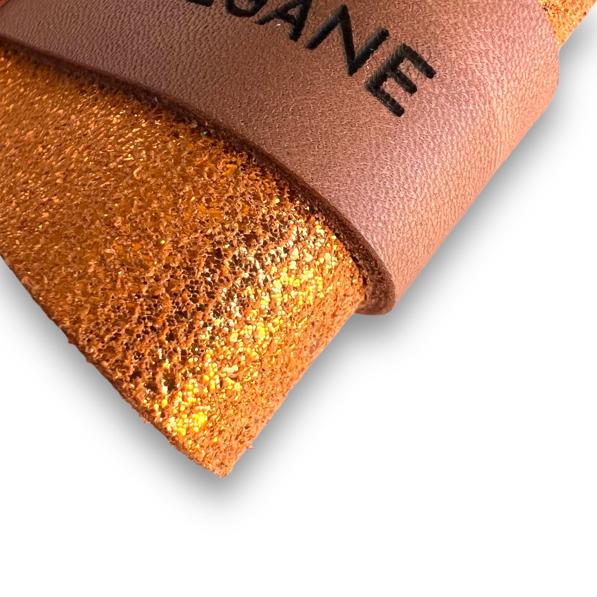 porte clé en cuir orange