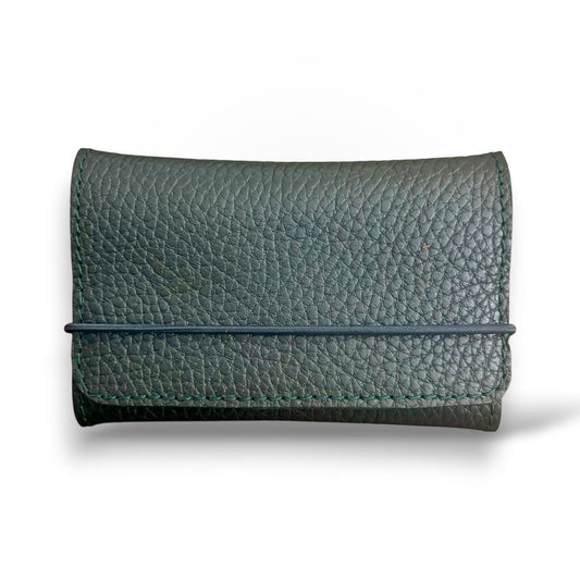 porte-monnaie petite taille en cuir vert foncé pour femme et homme