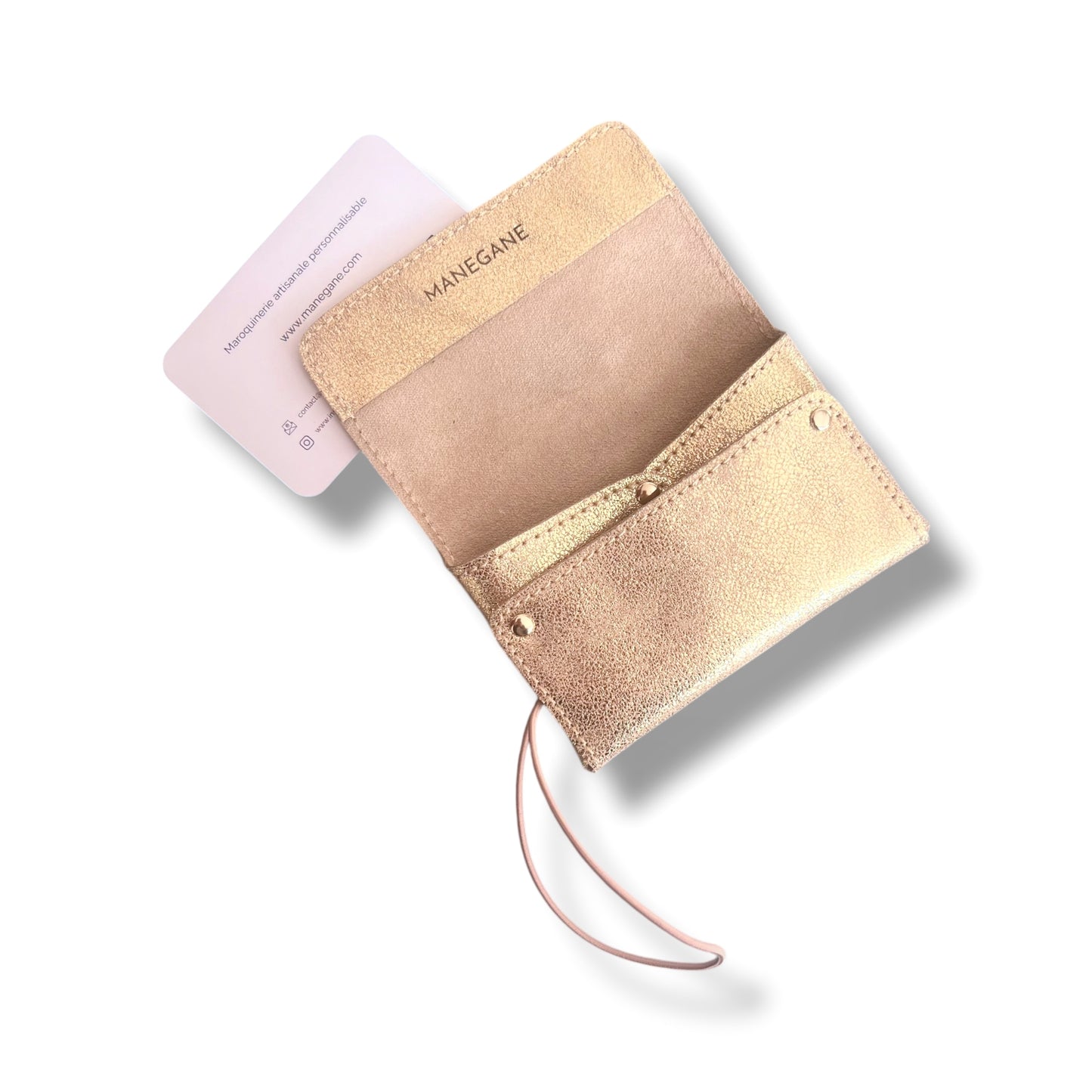Porte-carte/monnaie/billets format Pocket 3 en 1 Light Gold/ sable
