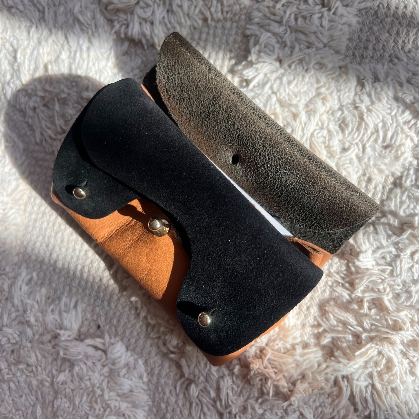 Porte-Monnaie Kaki et Noir Velours