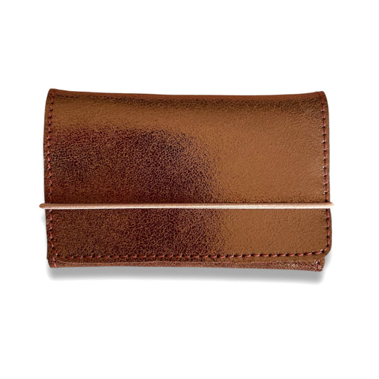 Porte-carte/monnaie/billets format Pocket 3 en 1 Cuivre métallisé/ sable