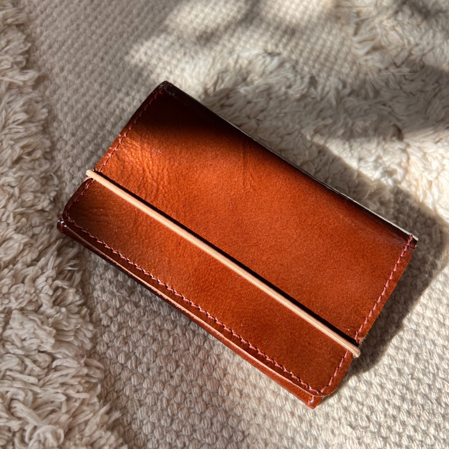 Porte-carte/monnaie/billets format Pocket 3 en Nocciola/ sable