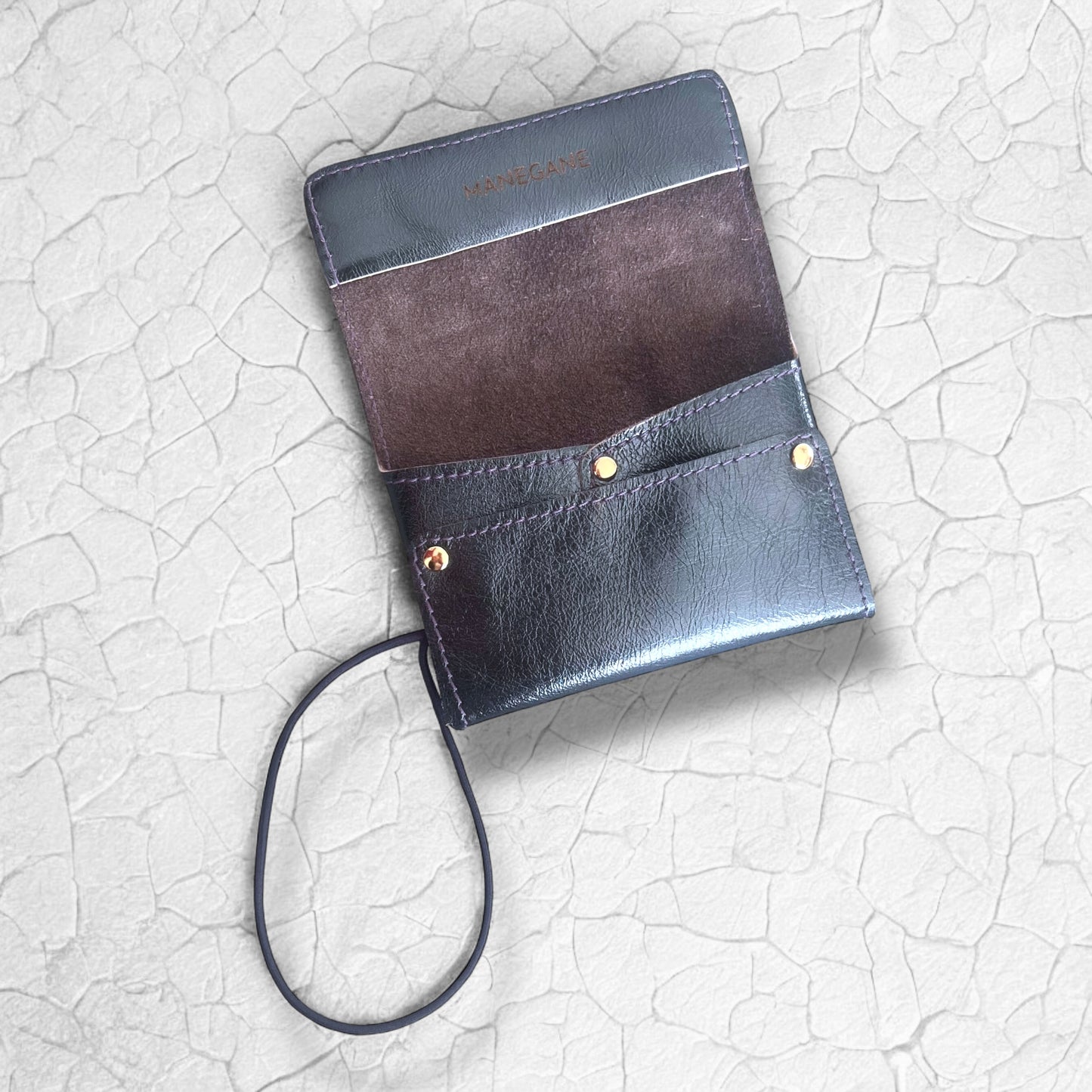 petit porte-monnaie femme en cuir bleu nuit