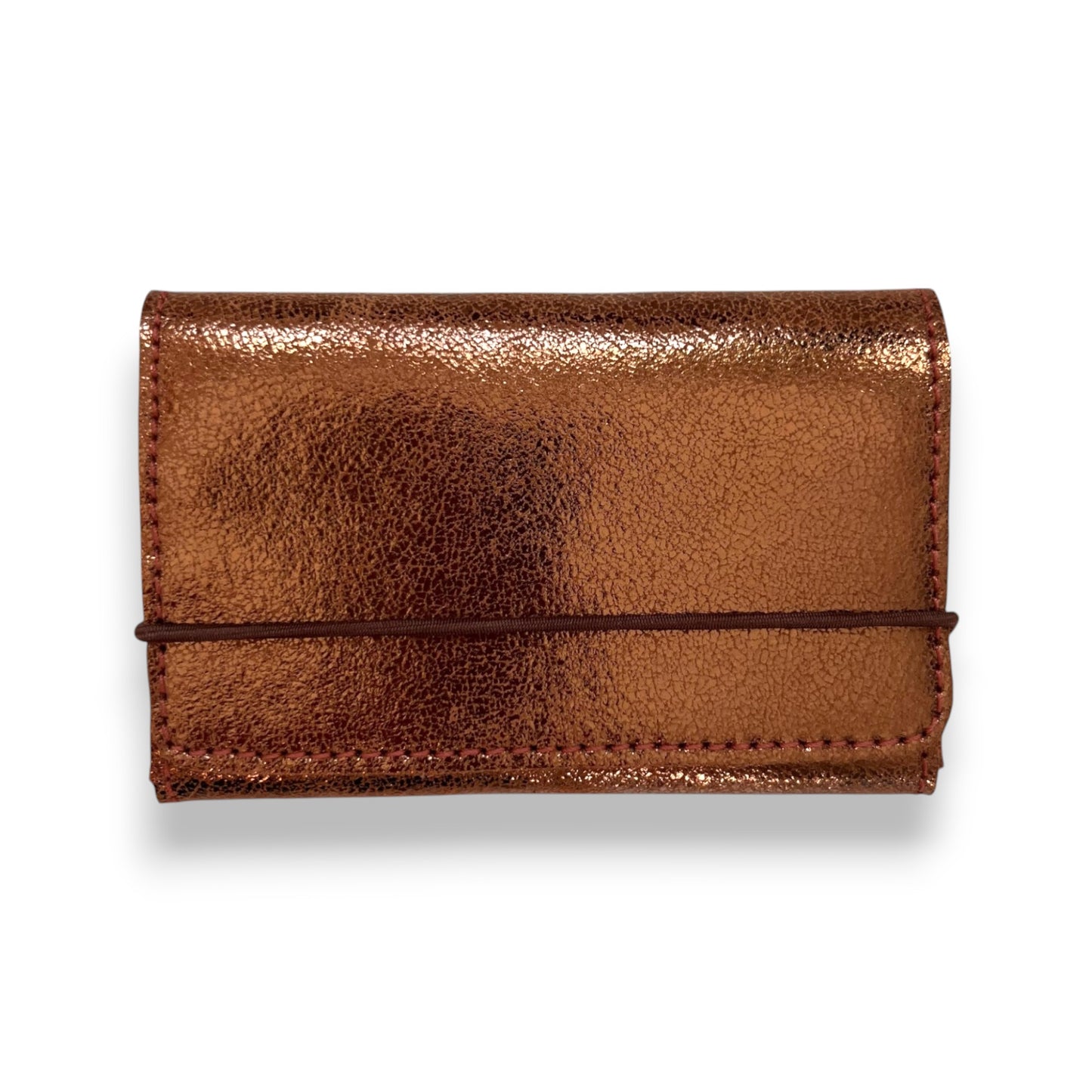 petit porte-monnaie pour femme en cuir métallisé cuivre