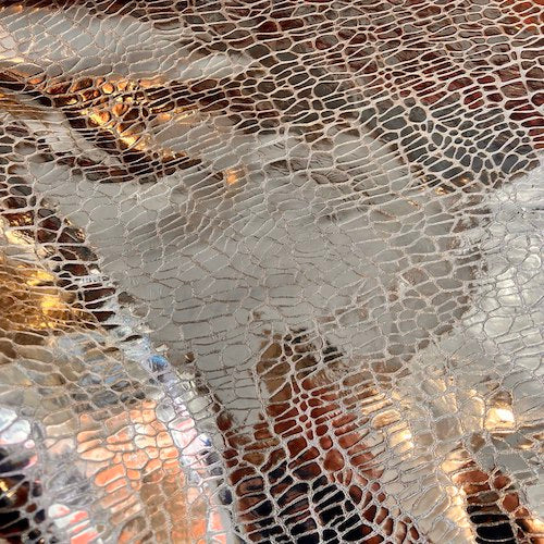 Cuir effet Reptile Miroir Or Clair