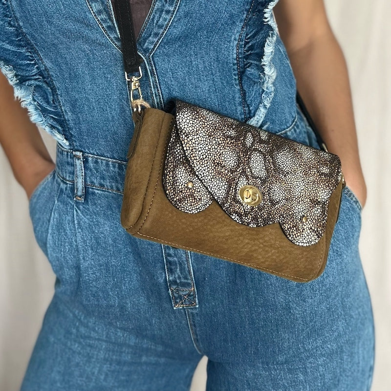 sac à main bisou bag marron en cuir
