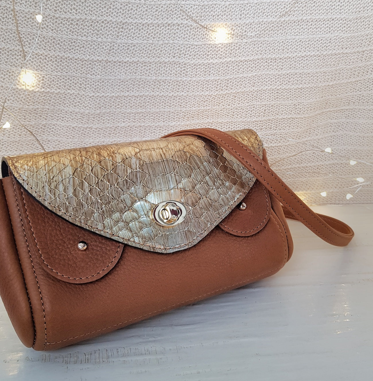 sac en cuir faux python
