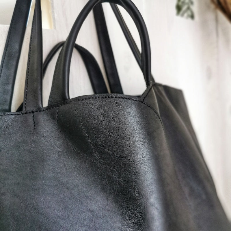 cabas cuir noir souple