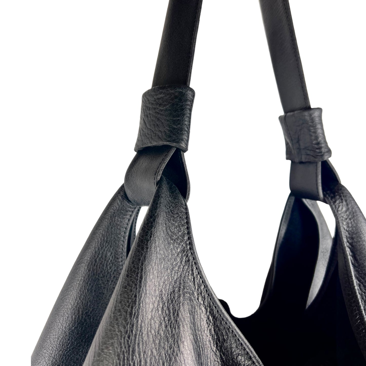 CABAS NAIMA cuir Noir avec Franges