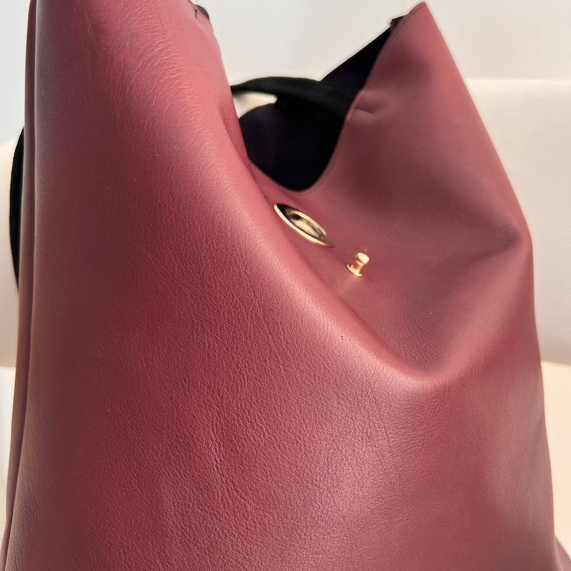 Cabas en cuir rouge manegane