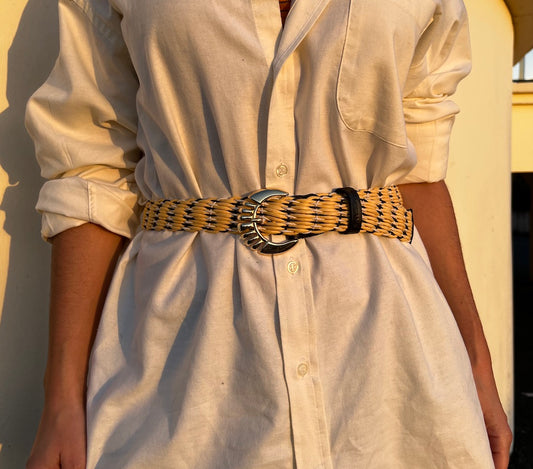 Ceinture Sophia Corde Tressée Jaune