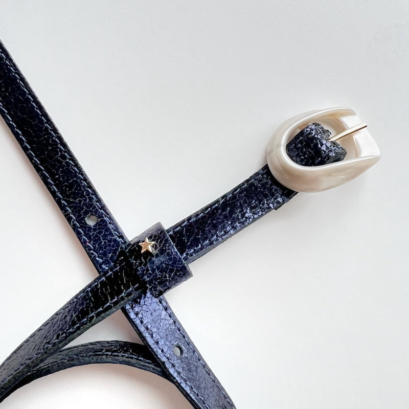 ceinture en cuir fine noire