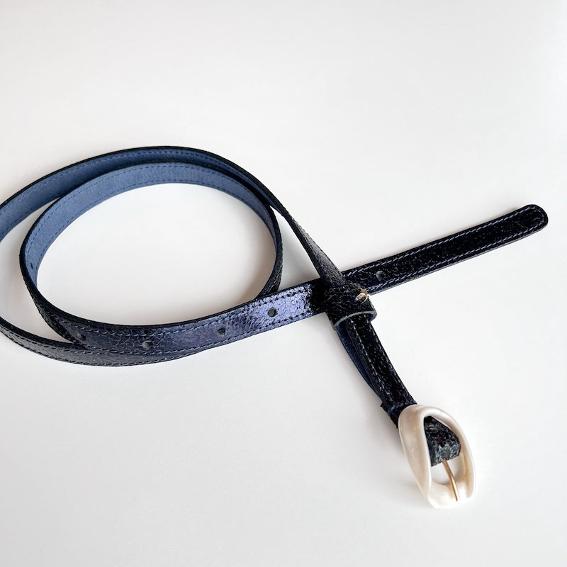 ceinture fine noire cuir