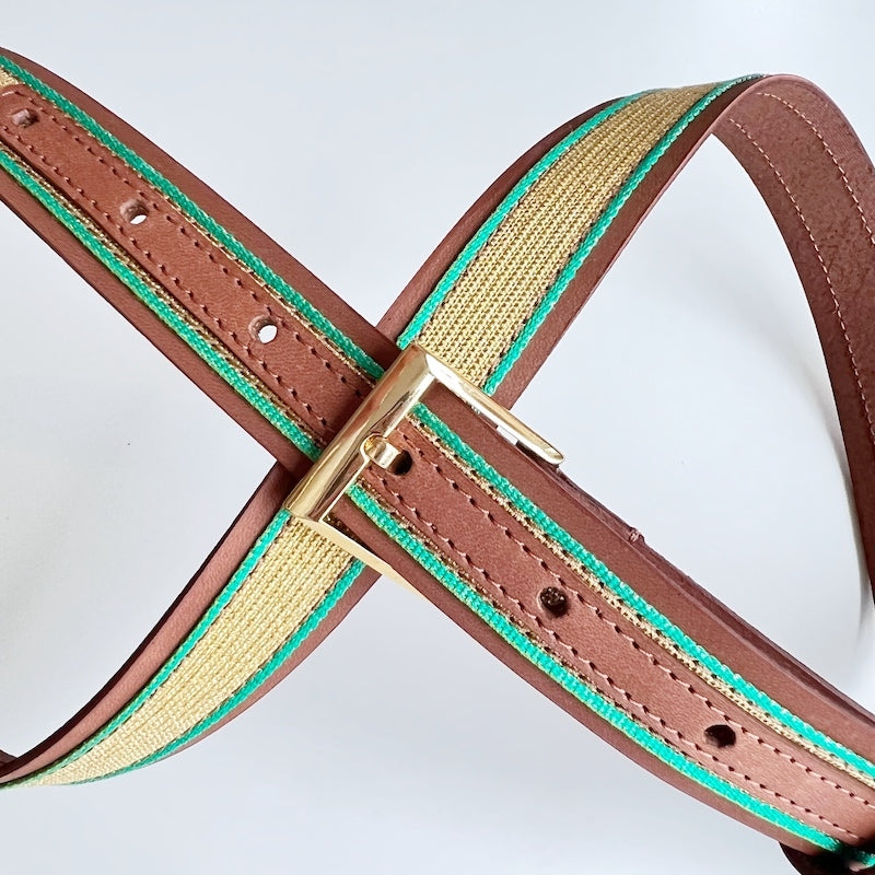 ceinture cuir marron coloré