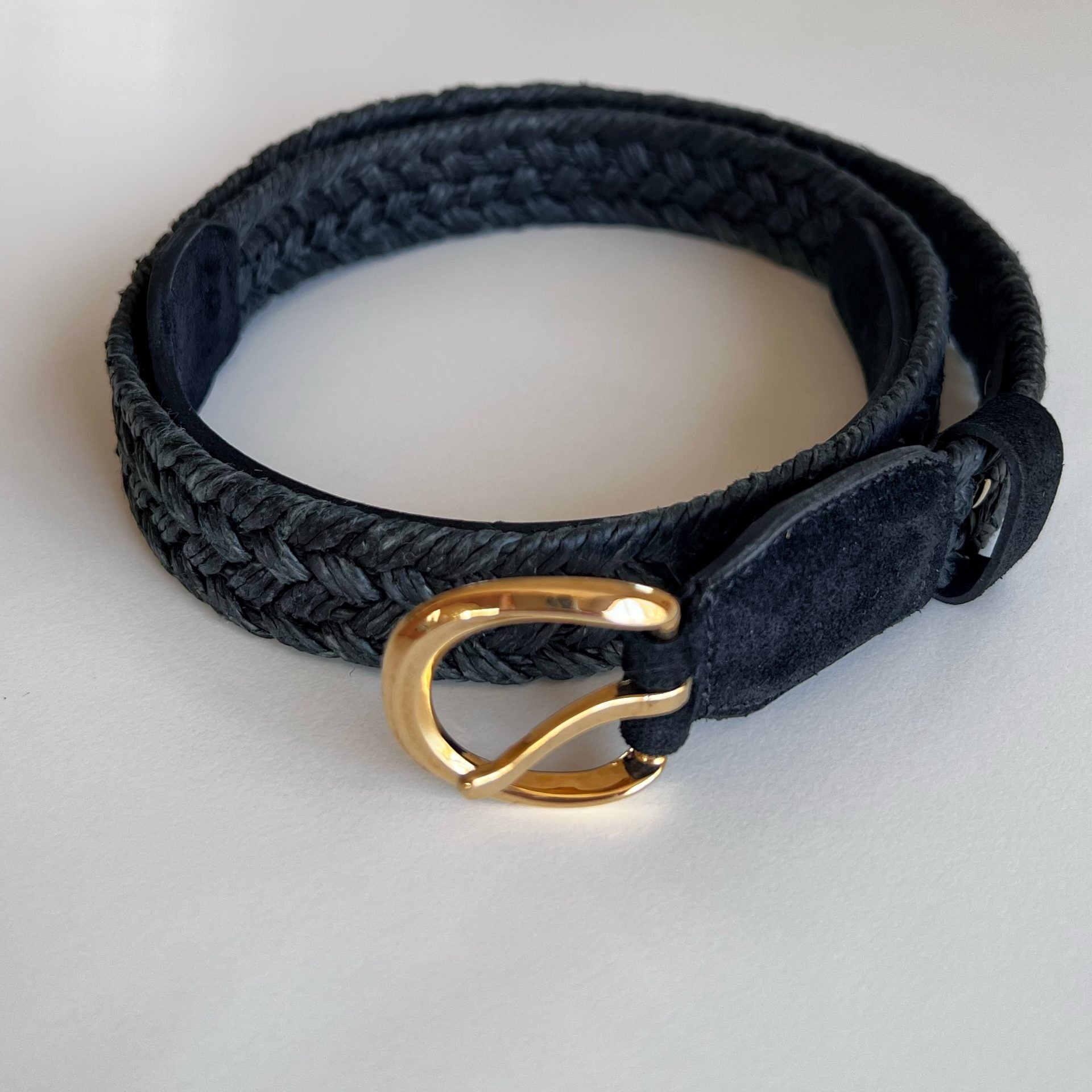 ceinture corde tressée noire
