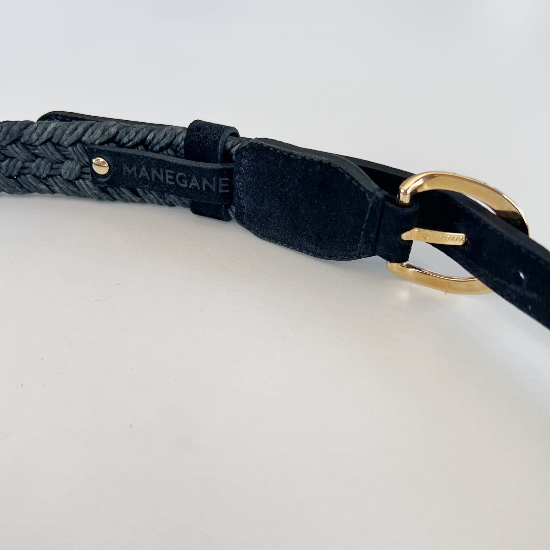 ceinture corde tressée noire