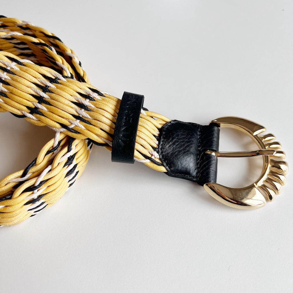 ceinture corde tressée jaune