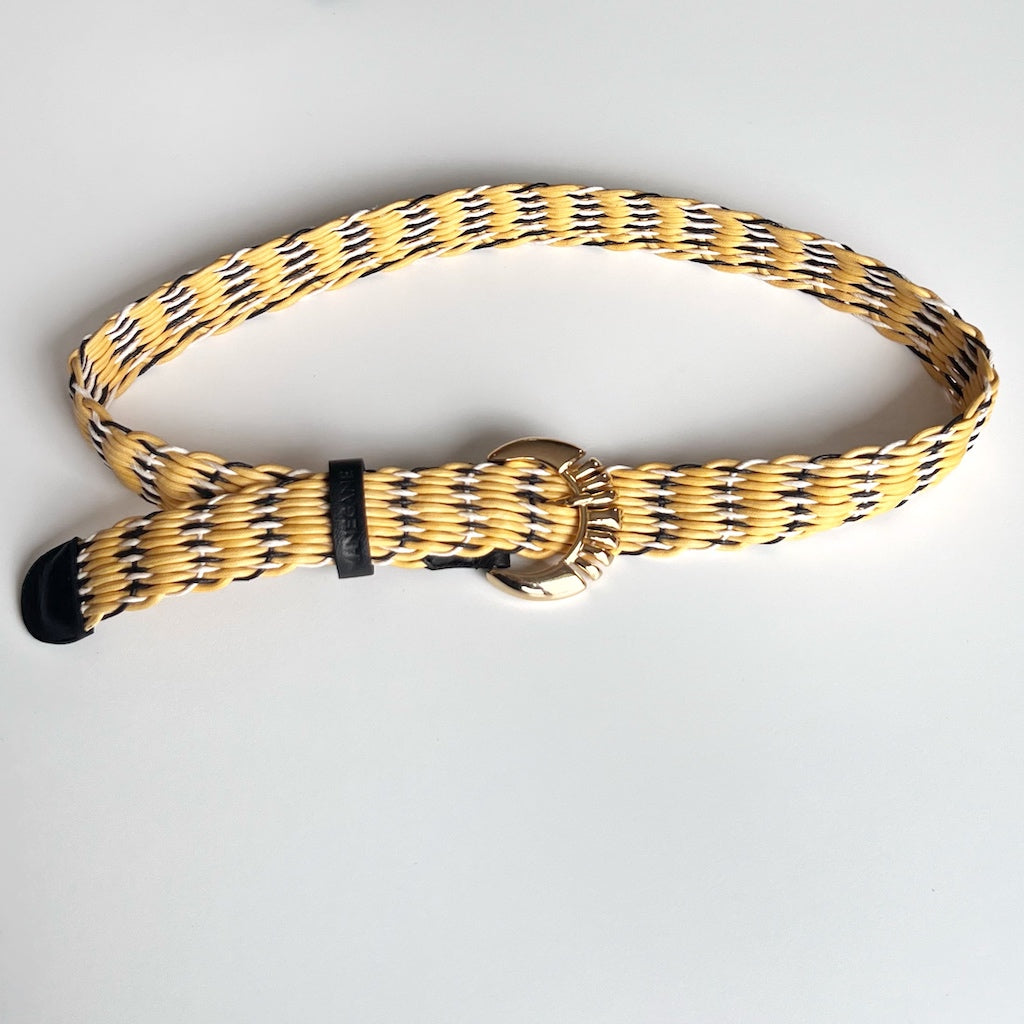 ceinture corde tressée jaune