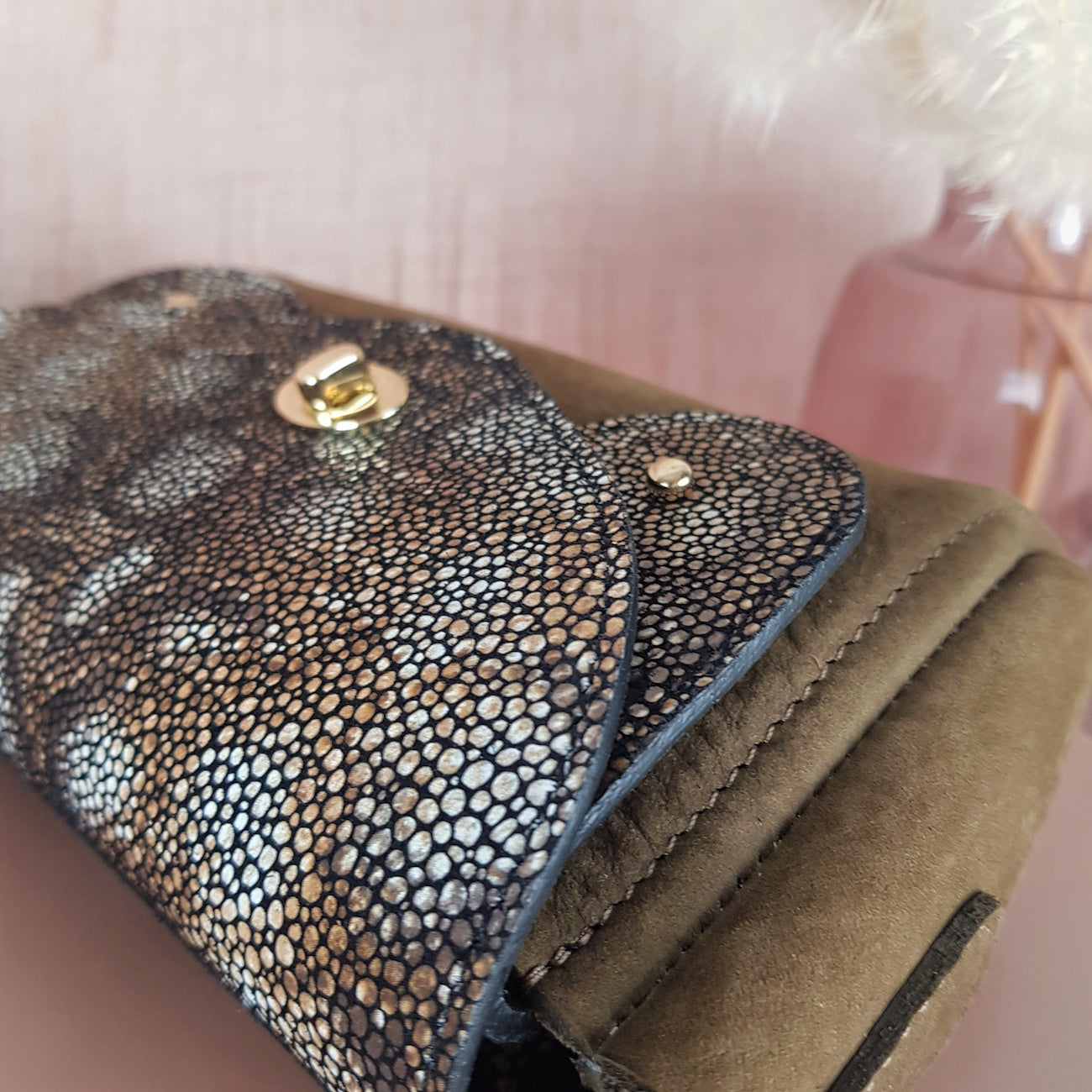 sac à main bisou bag en cuir manegane marron