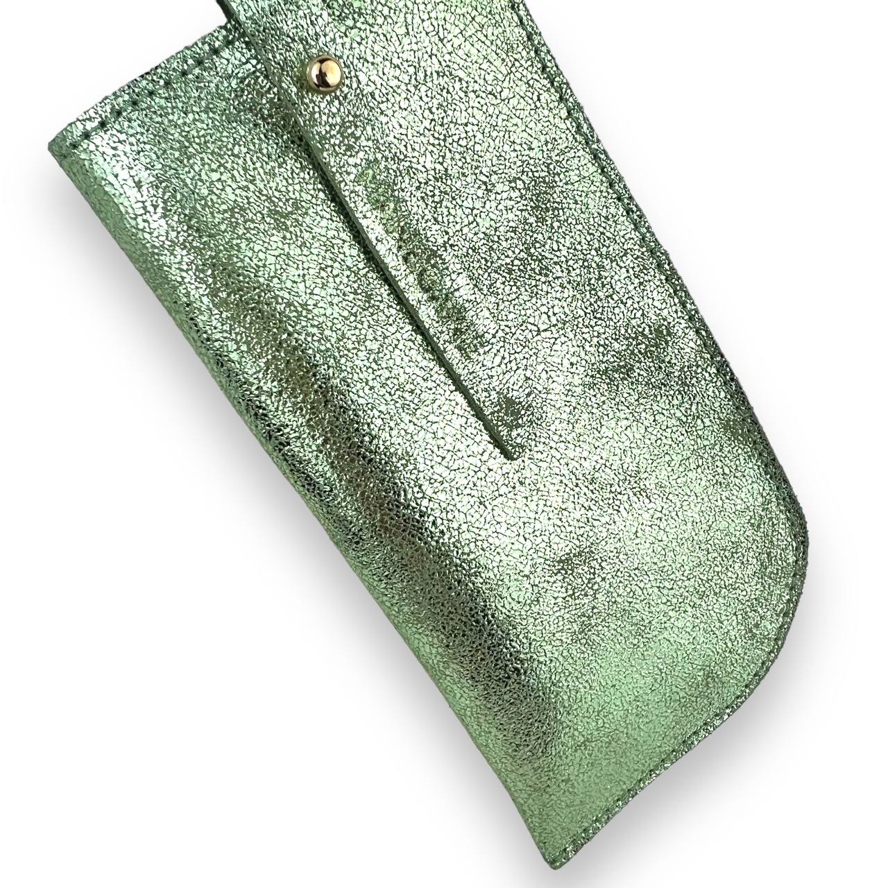 Etui à lunettes Vert d'Eau métallisé