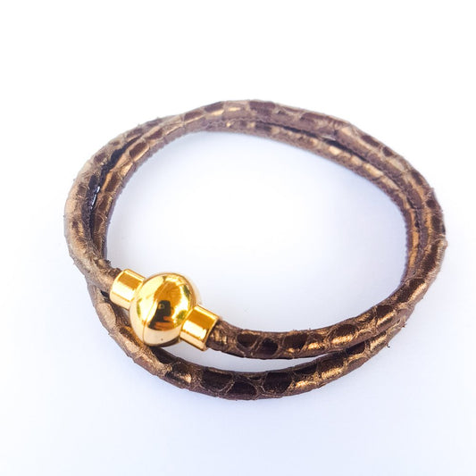 Bracelet fin python aimanté double