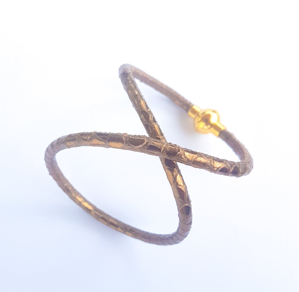 Bracelet fin python aimanté double